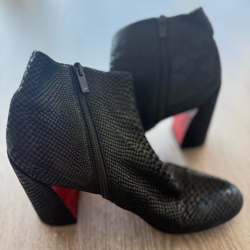 SOLD—Christian Louboutin Turela Snakeskin Embossed Booties